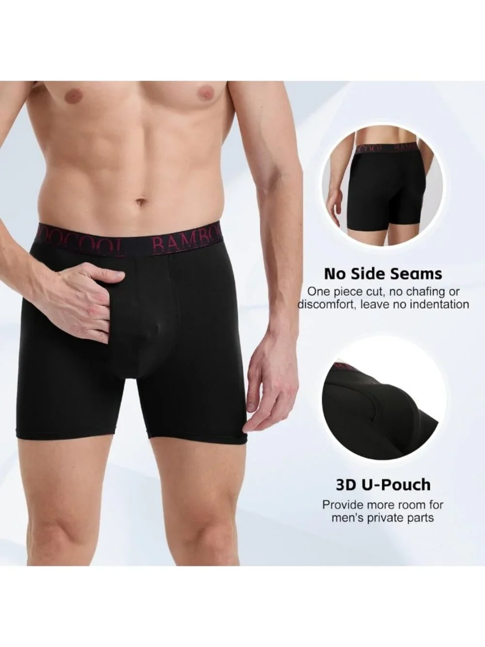 Ultra Soft Breathable Men's Boxer Briefs Pack | Bamboo Cool Comfort Underwear